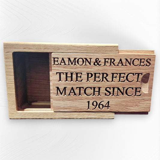 Personalised Oak Matchbox