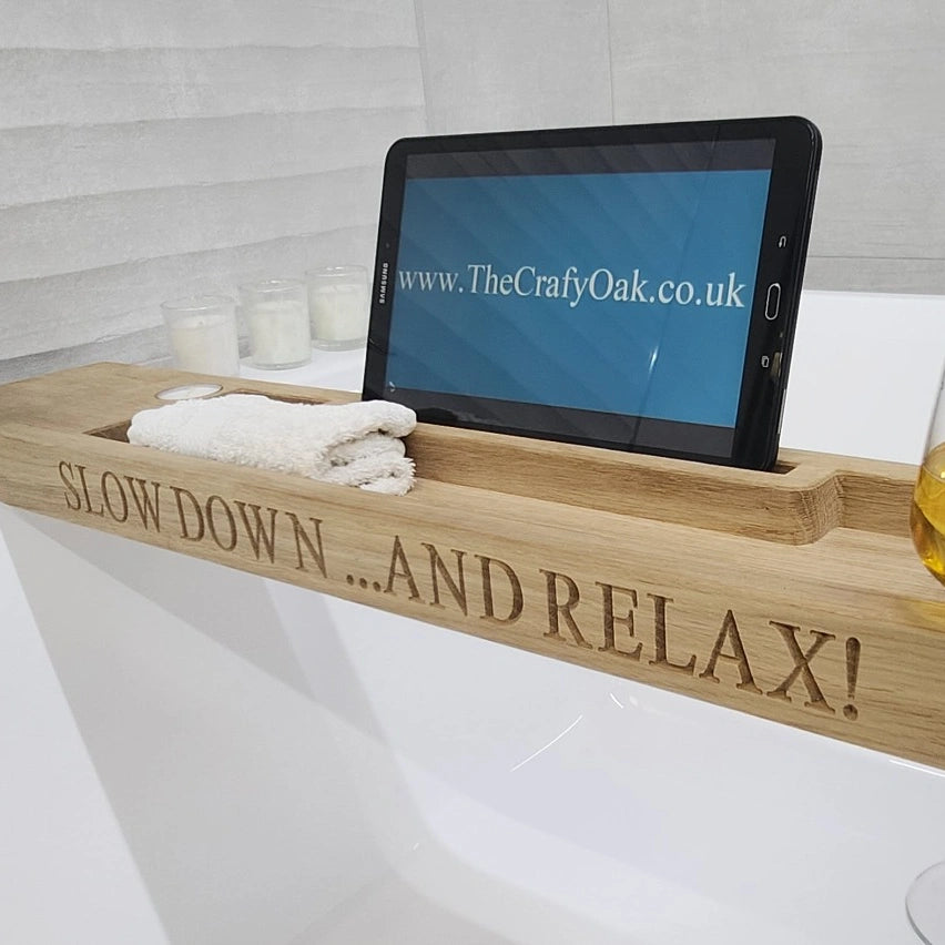 Luxury Personalised Oak Bath Tray