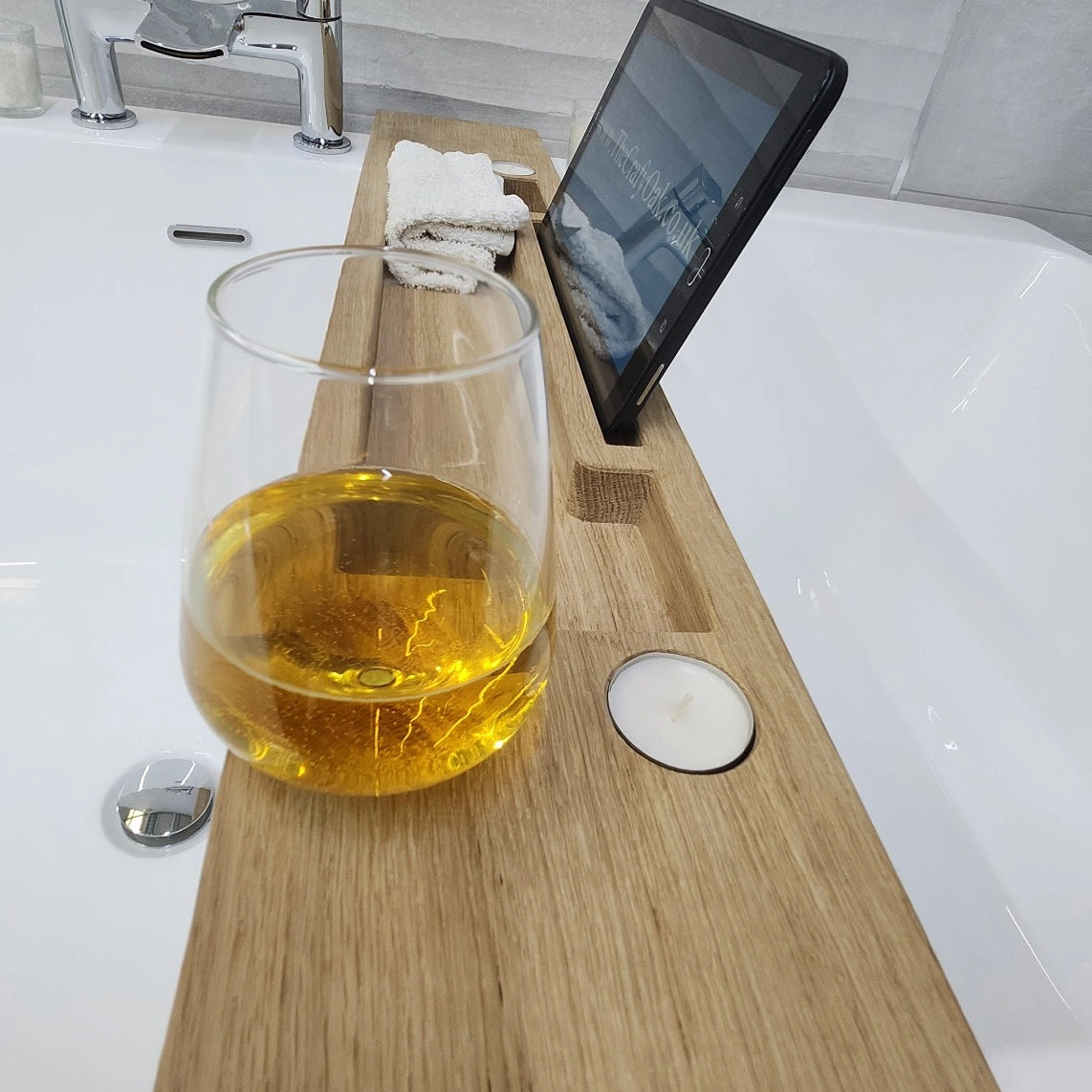 Luxury Personalised Oak Bath Tray